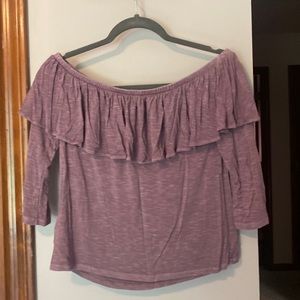 American Eagle off the shoulder crop top with sleeves